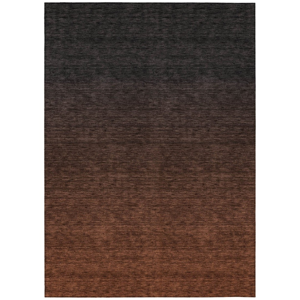 HomeRoots 9' Vibrant Orange and Charcoal Abstract Area Rug – Durable, Washable Design for Indoor & Outdoor Spaces 9' X 12' 588970