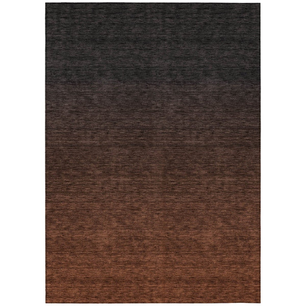HomeRoots 5' Vibrant Orange and Charcoal Abstract Area Rug - Stylish, Washable, Durable for Indoor & Outdoor Use 10' X 14' 588971