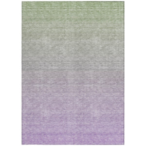 Homeroots 3' Artichoke Green And Lavender Ombre Washable Area Rug For Indoor And Outdoor Stylish Use 3' X 5' Polyester 588972