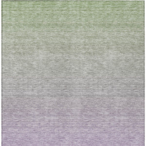 Homeroots 3' Artichoke Green And Lavender Ombre Washable Area Rug For Indoor And Outdoor Stylish Use 3' X 5' Polyester 588972