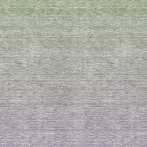 Homeroots 3' Artichoke Green And Lavender Ombre Washable Area Rug For Indoor And Outdoor Stylish Use 8' X 10' Polyester 588975