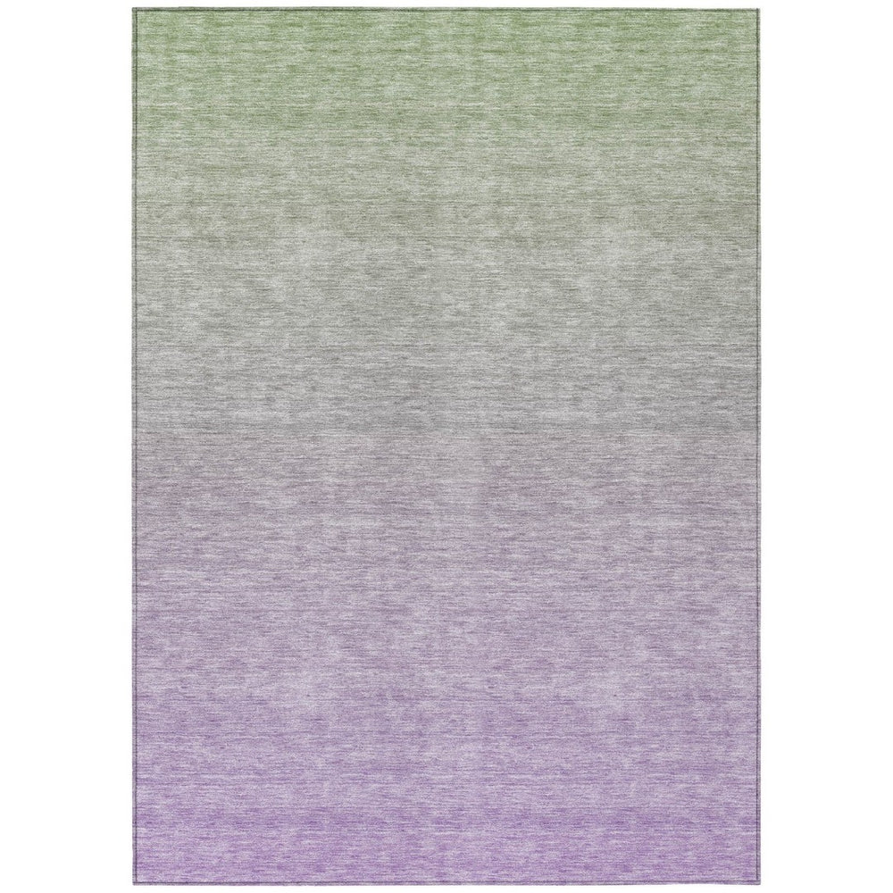 HomeRoots 9' Artichoke Green to Lavender Ombre Washable Area Rug – Stylish, Durable, Indoor/Outdoor Essential 9' X 12' 588976