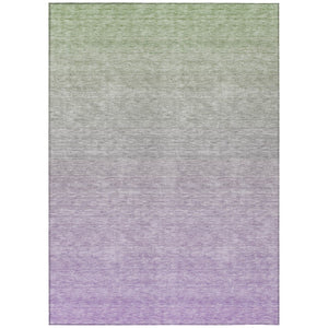 HomeRoots 5' Ombre Area Rug in Artichoke Green & Lavender – Durable, Washable, Ideal for Indoor & Outdoor Use 10' X 14' 588977