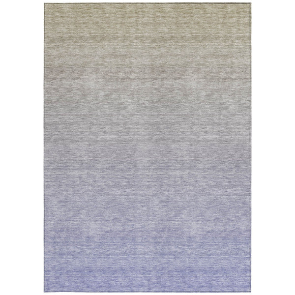 Homeroots 3' Artichoke Green And Lavender Ombre Washable Area Rug For Indoor And Outdoor Stylish Use 3' X 5' Polyester 588978