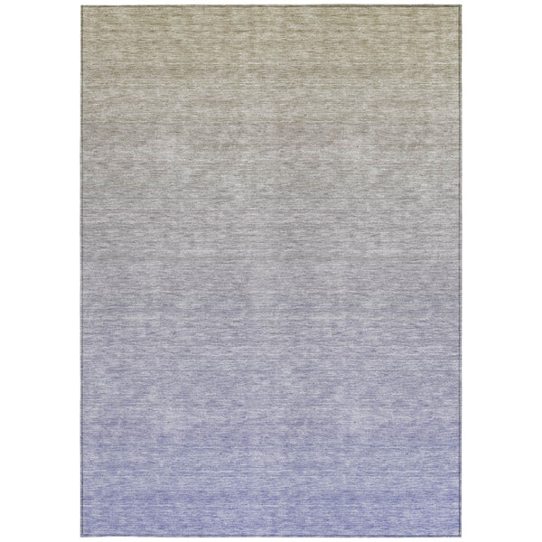 Homeroots 3' Artichoke Green And Lavender Ombre Washable Area Rug For Indoor And Outdoor Stylish Use 5' X 8' Polyester 588979