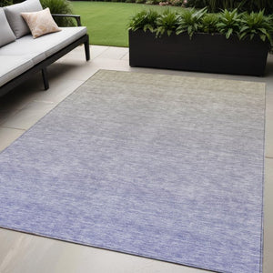 Homeroots 3' Artichoke Green And Lavender Ombre Washable Area Rug For Indoor And Outdoor Stylish Use 5' X 8' Polyester 588979