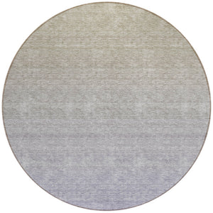 Homeroots 3' Artichoke Green And Lavender Ombre Washable Area Rug For Indoor And Outdoor Stylish Use 8' Round Polyester 588980