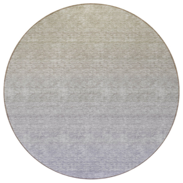 Homeroots 3' Artichoke Green And Lavender Ombre Washable Area Rug For Indoor And Outdoor Stylish Use 8' Round Polyester 588980