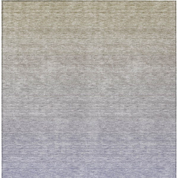 Homeroots 3' Artichoke Green And Lavender Ombre Washable Area Rug For Indoor And Outdoor Stylish Use 8' X 10' Polyester 588981