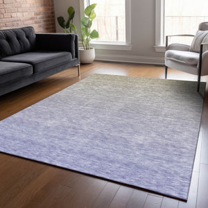 Homeroots 3' Artichoke Green And Lavender Ombre Washable Area Rug For Indoor And Outdoor Stylish Use 8' X 10' Polyester 588981