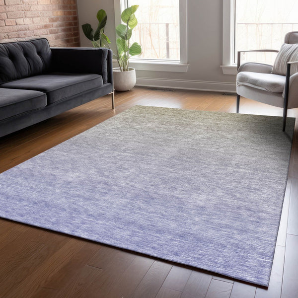 Homeroots 3' Artichoke Green And Lavender Ombre Washable Area Rug For Indoor And Outdoor Stylish Use 8' X 10' Polyester 588981