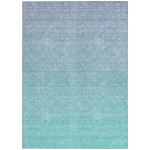 Homeroots 3' Artichoke Green And Lavender Ombre Washable Area Rug For Indoor And Outdoor Stylish Use 5' X 8' Polyester 588985