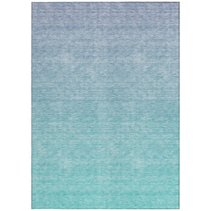Homeroots 3' Artichoke Green And Lavender Ombre Washable Area Rug For Indoor And Outdoor Stylish Use 8' X 10' Polyester 588987