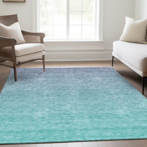 Homeroots 3' Artichoke Green And Lavender Ombre Washable Area Rug For Indoor And Outdoor Stylish Use 8' X 10' Polyester 588987