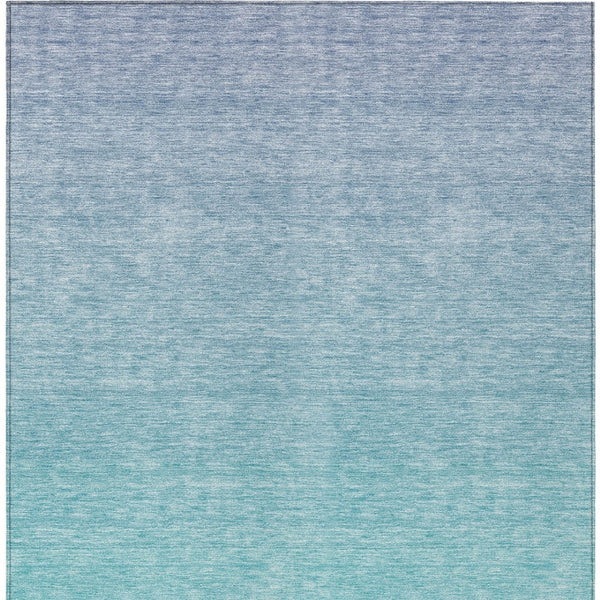 Homeroots 3' Artichoke Green And Lavender Ombre Washable Area Rug For Indoor And Outdoor Stylish Use 9' X 12' Polyester 588988