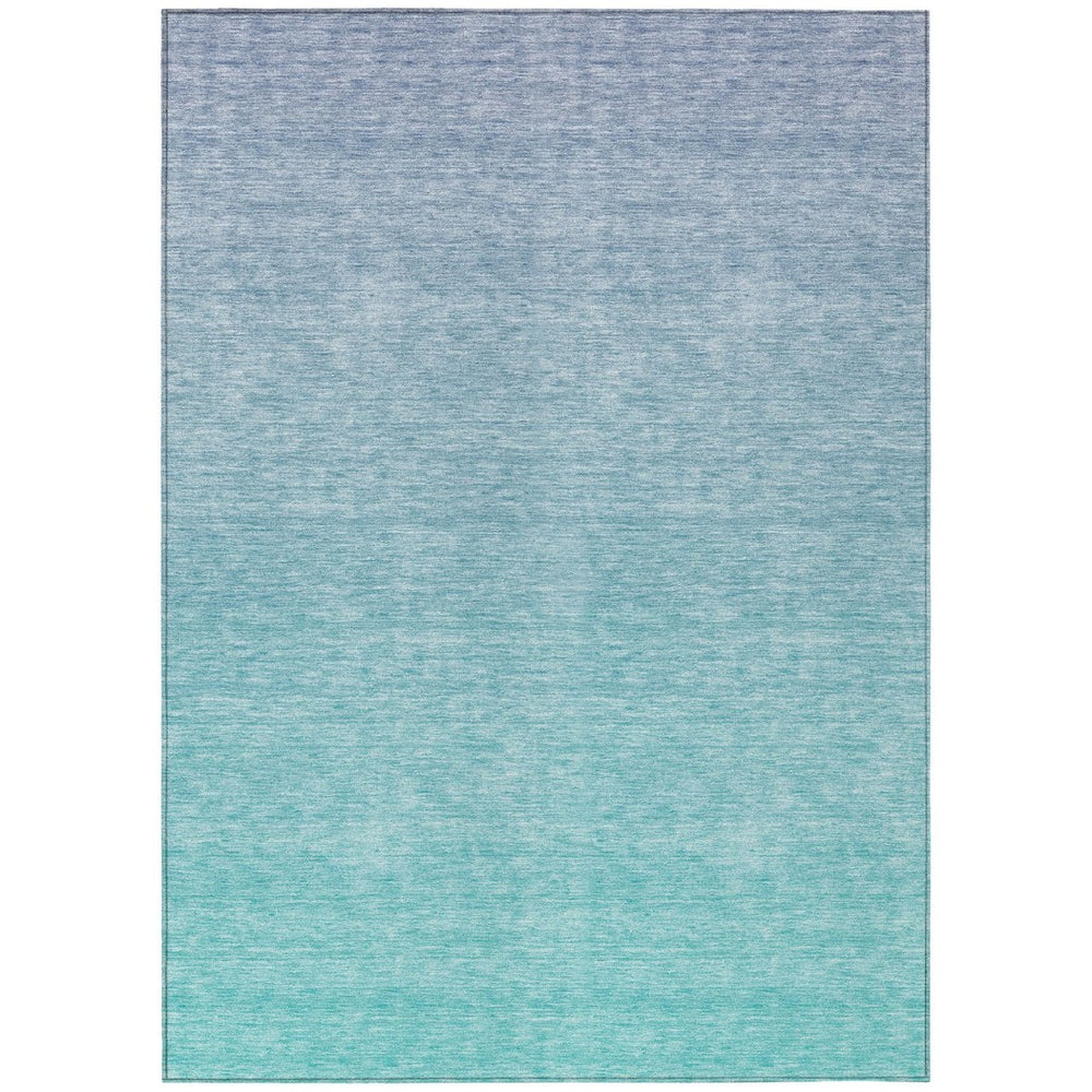 HomeRoots 9' Sky Blue to Teal Ombre Area Rug – Stylish, Washable, Durable for Indoor & Outdoor Spaces 9' X 12' 588988