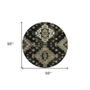 Homeroots 3' Artichoke Green And Lavender Ombre Washable Area Rug For Indoor And Outdoor Stylish Use 8' Round Polyester 588992