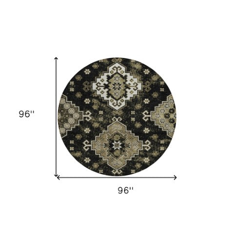 Homeroots 3' Artichoke Green And Lavender Ombre Washable Area Rug For Indoor And Outdoor Stylish Use 8' Round Polyester 588992