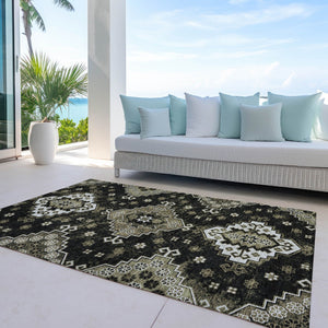 Homeroots 3' Artichoke Green And Lavender Ombre Washable Area Rug For Indoor And Outdoor Stylish Use 8' X 10' Polyester 588993
