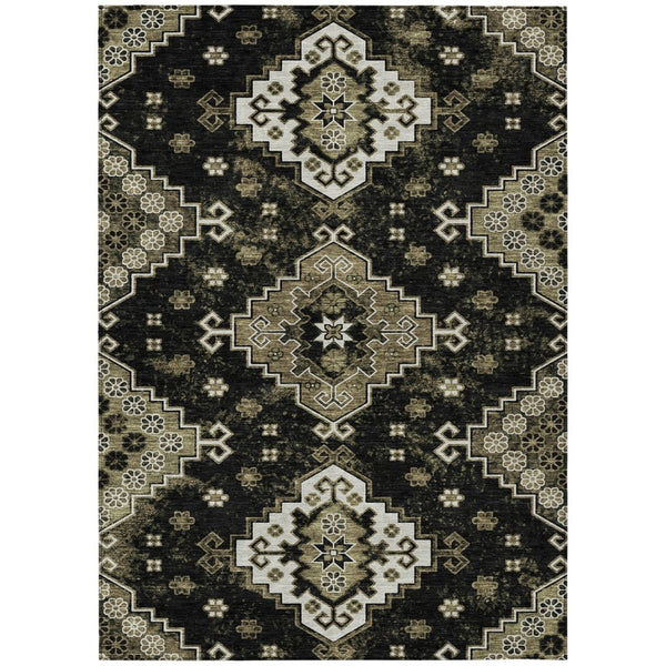 HomeRoots 9' Medallion Washable Indoor Outdoor Area Rug - Durable, Stylish, and Easy-Care for Any Space 9' X 12' 588994