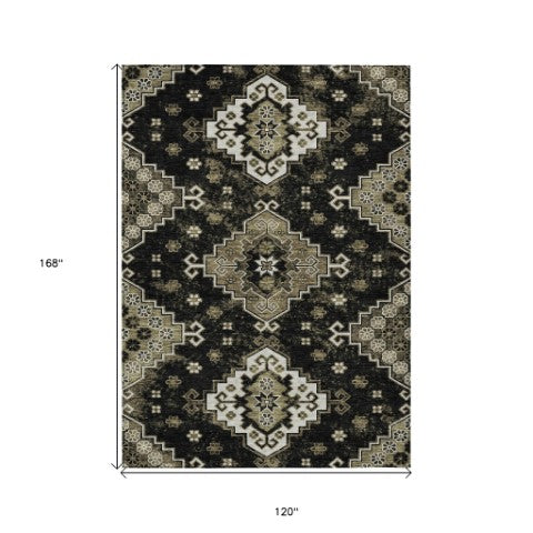 Homeroots 3' Artichoke Green And Lavender Ombre Washable Area Rug For Indoor And Outdoor Stylish Use 10' X 14' Polyester 588995