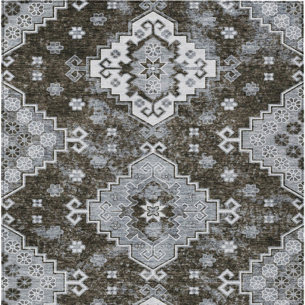 Homeroots 3' Artichoke Green And Lavender Ombre Washable Area Rug For Indoor And Outdoor Stylish Use 3' X 5' Polyester 588996