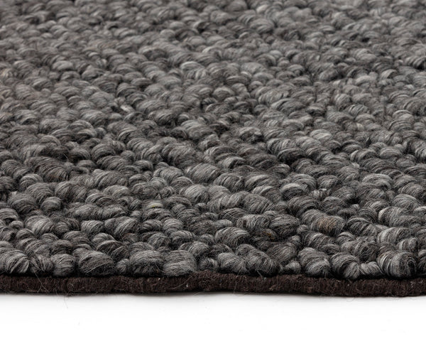 Sunpan Umea Hand-Woven Rug - Luxurious Artisanal Design with Eco-Friendly Wool for a Cozy Contemporary Home Black