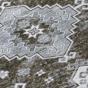 Homeroots 3' Artichoke Green And Lavender Ombre Washable Area Rug For Indoor And Outdoor Stylish Use 5' X 8' Polyester 588997