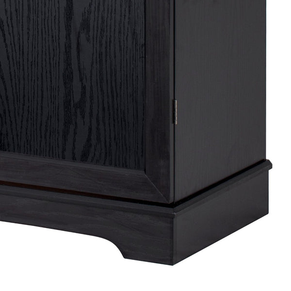 English Elm K&k Farmhouse Pantry Cabinet Tall Freestanding Kitchen Storage with Drawers Shelves Black N707P356567B