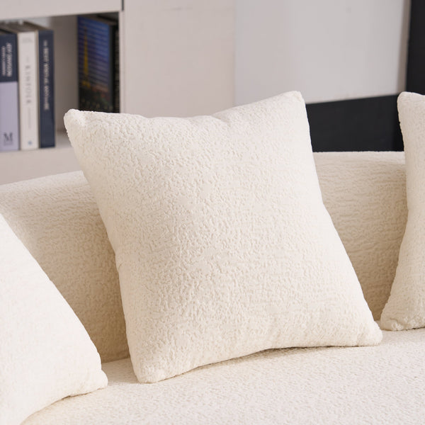 English Elm LY-025S Curved Loveseat Compact 65" Space-Saving Chenille Upholstery, 30D Foam+Spring Comfort White W2231P261287
