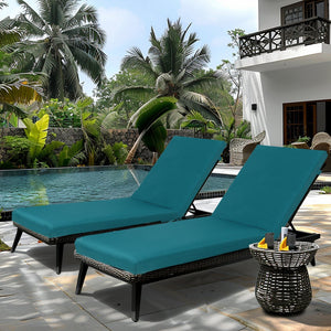 English Elm 2PCS 75" Chaise Lounge Cushion Set for Outdoor Patio · High-Resilience Foam, Supportive Comfort & Durable Recovery Smoke Blue W419P194575