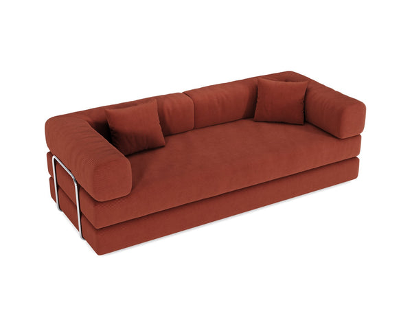 English Elm 78.8Inch Modular Sectional Sofa Bed - Convertible Orange Sofa For Small Spaces, Easy Care & Custom Layouts W3147P278113