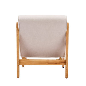 English Elm Fluffy Shearling Accent Chair Plush Tiered Back Solid Wood Frame Cozy Reading Nook Beige+Natural N767P366257E