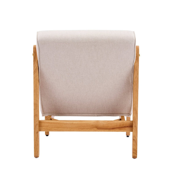 English Elm Fluffy Shearling Accent Chair Plush Tiered Back Solid Wood Frame Cozy Reading Nook Beige+Natural N767P366257E