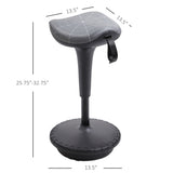 English Elm Vinsetto Lift Wobble Stool Standing Chair With 360° Swivel, Tilting Balance Chair With Adjustable Height and Saddle Seat For Active Learning Sitting, Grey