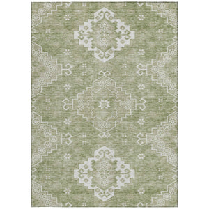 Homeroots 3'' Artichoke Green Medallion Washable Indoor Outdoor Area Rug - Stylish, Durable, And Versatile 9' X 12' Polyester 589024