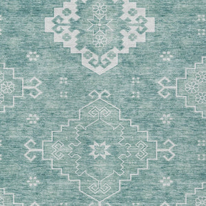 Homeroots 3'' Artichoke Green Medallion Washable Indoor Outdoor Area Rug - Stylish, Durable, And Versatile 8' X 10' Polyester 589029