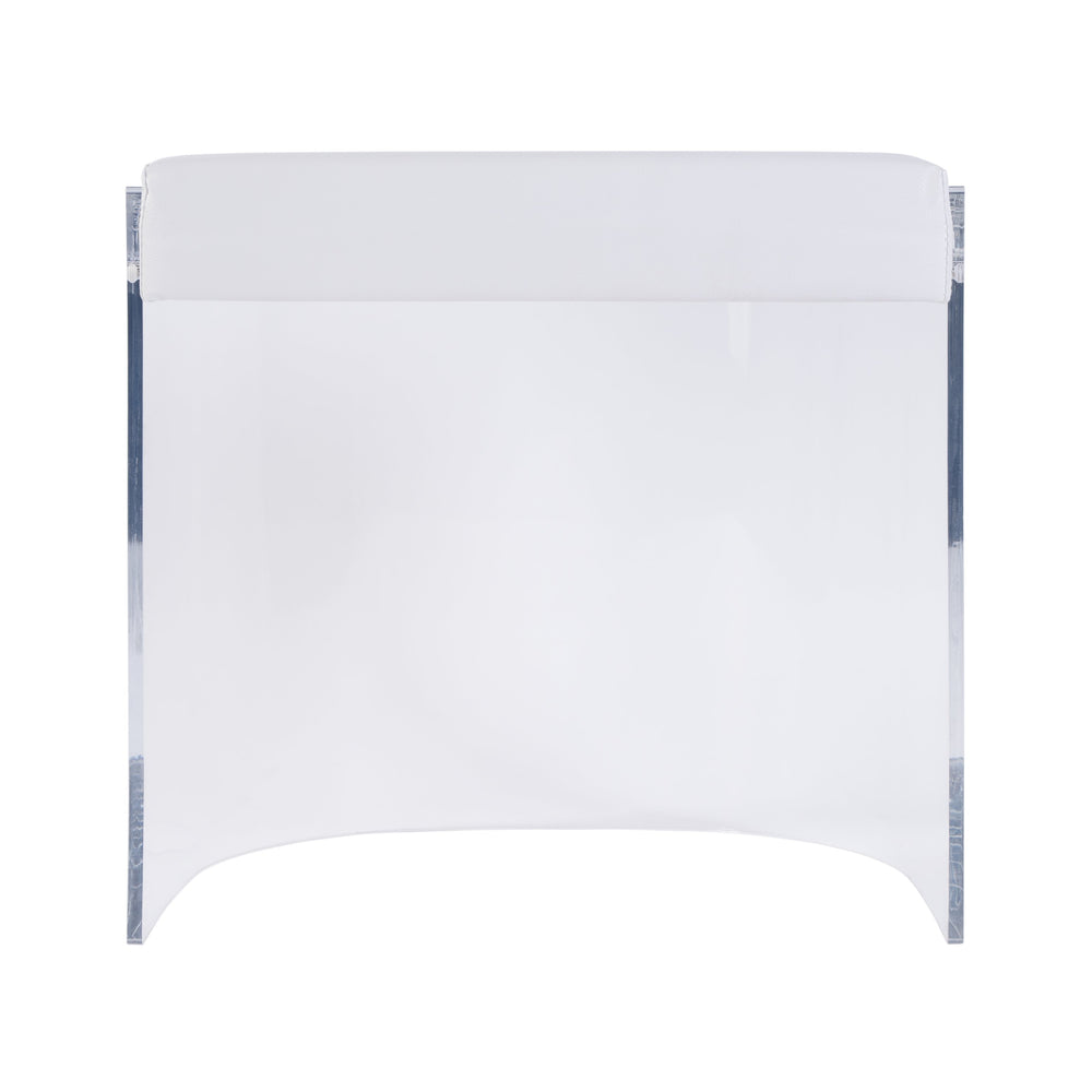 Butler Specialty Butler Solara Acrylic Accent Stool With Upholstered Seat – Modern Elegance For Any Space Clear Acrylic,Iron,Mdf,Pvc Vinyl,Polyurethane Foam 5890335-butler