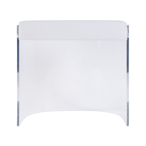 Butler Specialty Butler Solara Acrylic Accent Stool With Upholstered Seat – Modern Elegance For Any Space Clear Acrylic,Iron,Mdf,Pvc Vinyl,Polyurethane Foam 5890335-butler