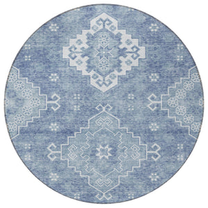 Homeroots 3'' Artichoke Green Medallion Washable Indoor Outdoor Area Rug - Stylish, Durable, And Versatile 8' Round Polyester 589034