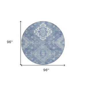 Homeroots 3'' Artichoke Green Medallion Washable Indoor Outdoor Area Rug - Stylish, Durable, And Versatile 8' Round Polyester 589034