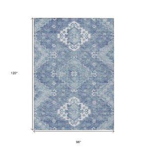 Homeroots 3'' Artichoke Green Medallion Washable Indoor Outdoor Area Rug - Stylish, Durable, And Versatile 8' X 10' Polyester 589035