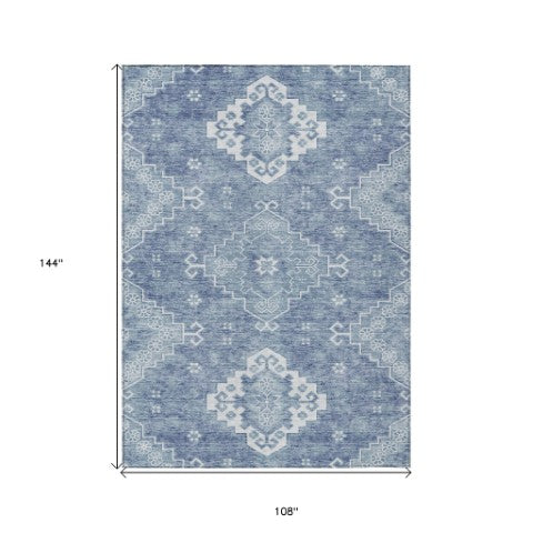 Homeroots 3'' Artichoke Green Medallion Washable Indoor Outdoor Area Rug - Stylish, Durable, And Versatile 9' X 12' Polyester 589036