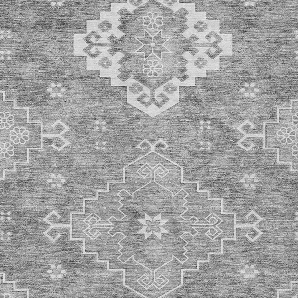 Homeroots 3'' Artichoke Green Medallion Washable Indoor Outdoor Area Rug - Stylish, Durable, And Versatile 5' X 8' Polyester 589039