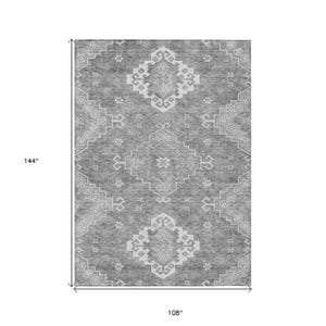 Homeroots 3'' Artichoke Green Medallion Washable Indoor Outdoor Area Rug - Stylish, Durable, And Versatile 9' X 12' Polyester 589042