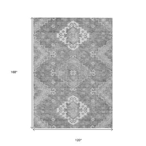 Homeroots 3'' Artichoke Green Medallion Washable Indoor Outdoor Area Rug - Stylish, Durable, And Versatile 10' X 14' Polyester 589043