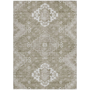 Homeroots 3'' Artichoke Green Medallion Washable Indoor Outdoor Area Rug - Stylish, Durable, And Versatile 9' X 12' Polyester 589054