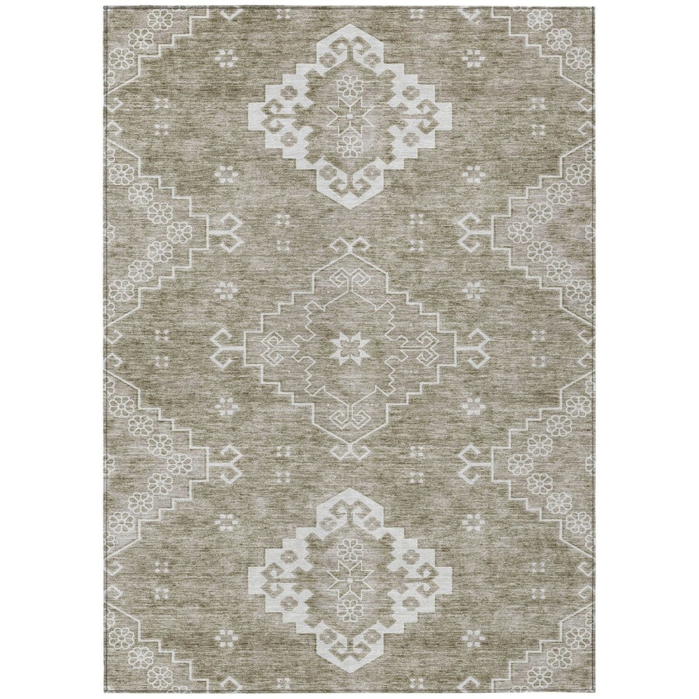HomeRoots 9' Washable Indoor Outdoor Area Rug with Elegant Medallion Design - Durable, Stain-Resistant Style 9' X 12' 589054