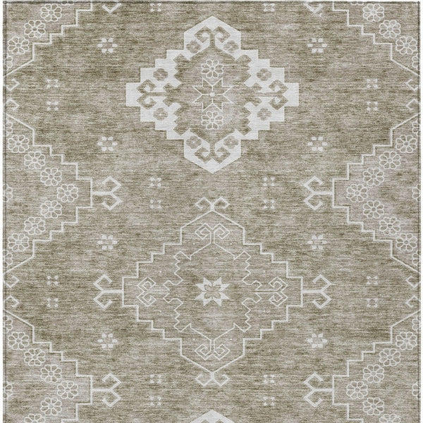 Homeroots 3'' Artichoke Green Medallion Washable Indoor Outdoor Area Rug - Stylish, Durable, And Versatile 9' X 12' Polyester 589054