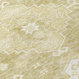 Homeroots 3'' Artichoke Green Medallion Washable Indoor Outdoor Area Rug - Stylish, Durable, And Versatile 8' Round Polyester 589058